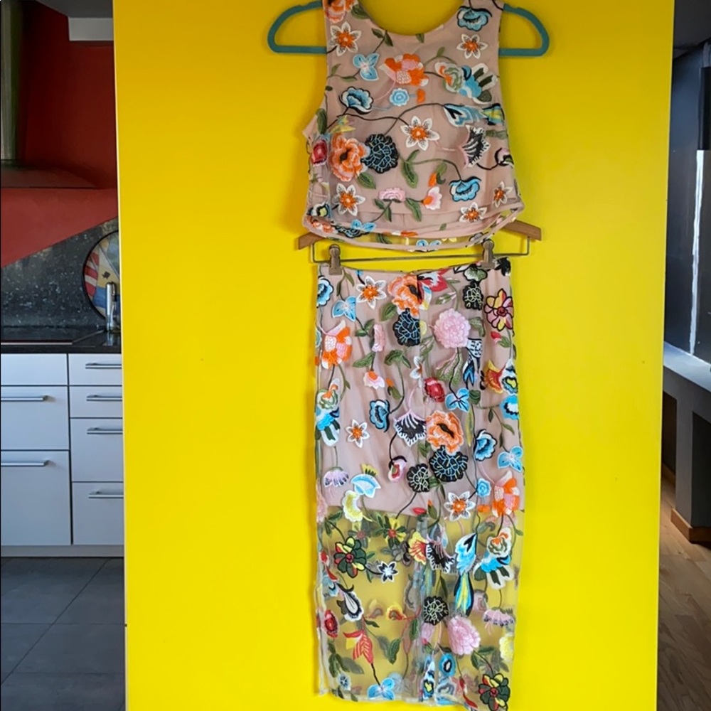 ASOS River Island Two Piece Crop Top Maxi Dress